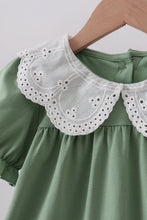 Sage bunny applique lace collar dress - ARIA KIDS