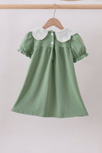 Sage bunny applique lace collar dress - ARIA KIDS