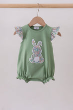 Sage bunny applique ruffle bubble - ARIA KIDS