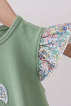 Sage bunny applique ruffle bubble - ARIA KIDS