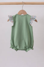 Sage bunny applique ruffle bubble - ARIA KIDS