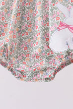 Floral bunny applique ruffle bubble