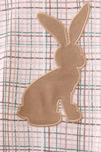 Brown bunny applique plaid romper - ARIA KIDS