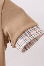 Brown plaid bunny applique bubble - ARIA KIDS