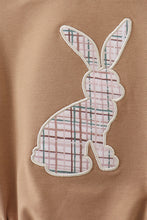 Brown plaid bunny applique bubble - ARIA KIDS