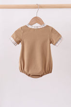 Brown plaid bunny applique bubble - ARIA KIDS