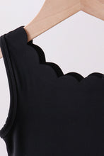Black scalloped active mom&me dress - ARIA KIDS