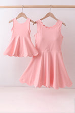 Pink scalloped active mom&me dress - ARIA KIDS