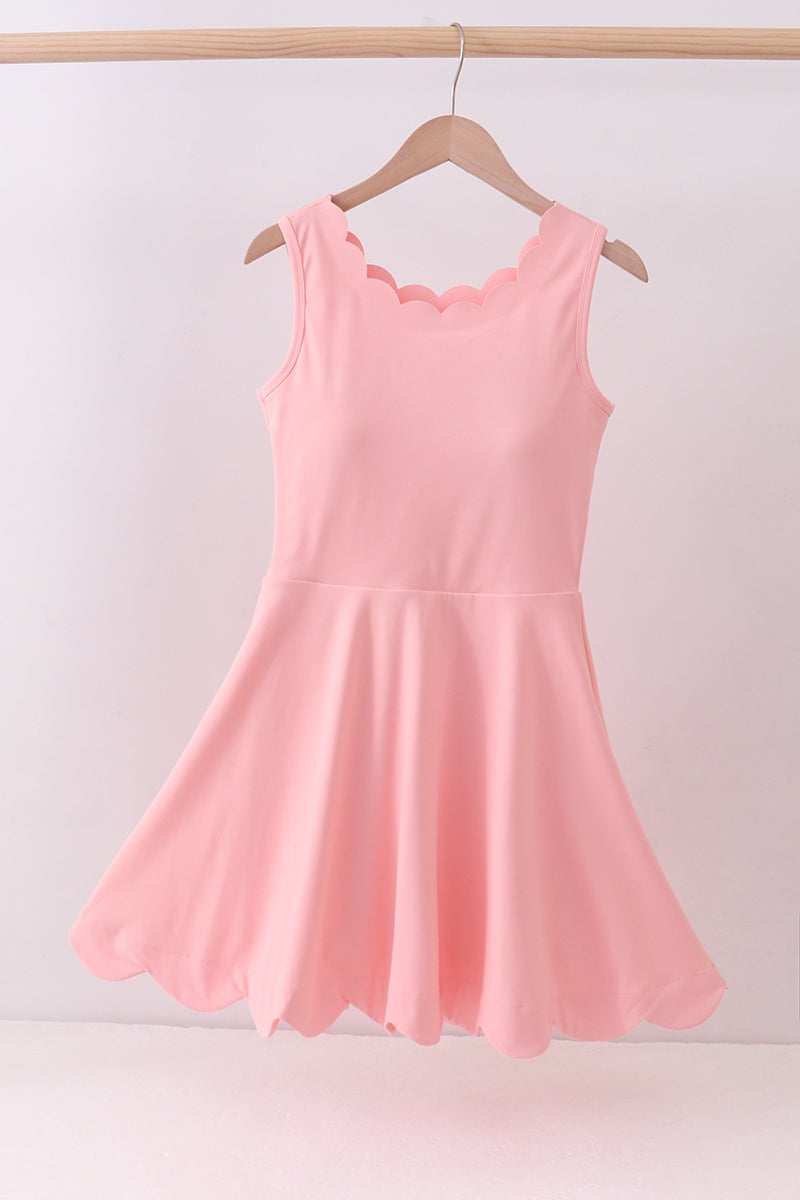 Pink scalloped active mom&me dress - ARIA KIDS