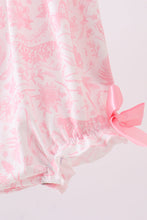 Pink bunny smocked ruffle bow bubble - ARIA KIDS