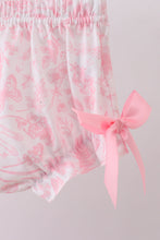 Pink bunny smocked lace collar bow bloomer set - ARIA KIDS