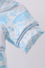 Blue bunny smocked peter pan collar bubble - ARIA KIDS