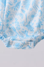 Blue bunny smocked peter pan collar bubble - ARIA KIDS