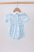 Blue bunny smocked peter pan collar bubble - ARIA KIDS