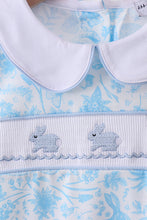 Blue bunny smocked peter pan collar shorts set - ARIA KIDS