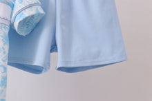 Blue bunny smocked peter pan collar shorts set - ARIA KIDS
