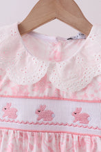 Pink bunny smocked lace collar shorts set - ARIA KIDS