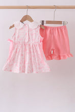 Pink bunny smocked lace collar shorts set - ARIA KIDS