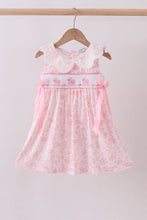 Pink bunny smocked lace collar dress - ARIA KIDS