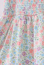 Floral smocked ruffle dress