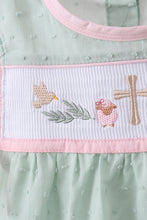 Green swiss dot cross sheep ruffle shorts set - ARIA KIDS