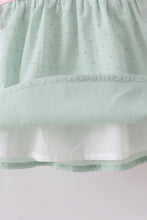 Green swiss dot cross sheep ruffle shorts set - ARIA KIDS