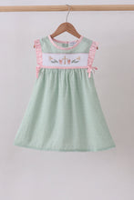 Green swiss dot cross sheep ruffle dress - ARIA KIDS