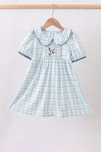 Blue plaid duck smocked dress - ARIA KIDS