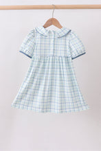 Blue plaid duck smocked dress - ARIA KIDS