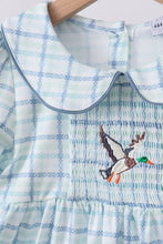 Blue plaid duck smocked dress - ARIA KIDS