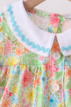 Pink floral print puff sleeve ruffle shorts set - ARIA KIDS