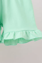 Pink floral print puff sleeve ruffle shorts set - ARIA KIDS
