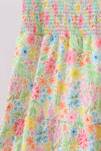 Pink floral smocked tiered dress - ARIA KIDS