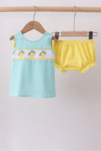 Summer lemon smocked bow bloomer set - ARIA KIDS