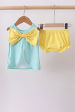 Summer lemon smocked bow bloomer set - ARIA KIDS