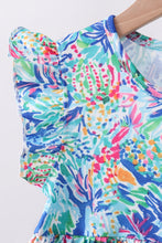 Blue floral print ruffle bloomer set - ARIA KIDS