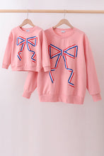 Peach hand-sewn bow mom&me sweatshirt - ARIA KIDS
