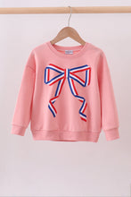 Peach hand-sewn bow mom&me sweatshirt - ARIA KIDS