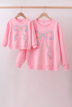 Pink hand-sewn bow mom&me sweatshirt - ARIA KIDS
