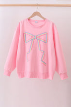 Pink hand-sewn bow mom&me sweatshirt - ARIA KIDS