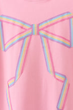 Pink hand-sewn bow mom&me sweatshirt - ARIA KIDS