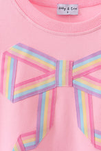 Pink hand-sewn bow mom&me sweatshirt - ARIA KIDS