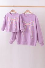 Purple hand-sewn bow mom&me sweatshirt - ARIA KIDS