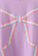 Purple hand-sewn bow mom&me sweatshirt - ARIA KIDS