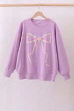 Purple hand-sewn bow mom&me sweatshirt - ARIA KIDS