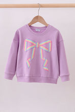 Purple hand-sewn bow mom&me sweatshirt - ARIA KIDS