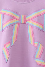 Purple hand-sewn bow mom&me sweatshirt - ARIA KIDS