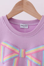 Purple hand-sewn bow mom&me sweatshirt - ARIA KIDS