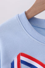 Blue hand-sewn bow mom&me sweatshirt - ARIA KIDS