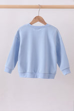 Blue hand-sewn bow mom&me sweatshirt - ARIA KIDS